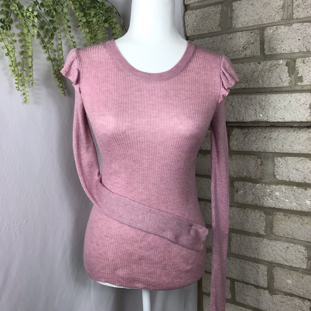 Madewell Ruffle-Sleeve Pullover Sweater